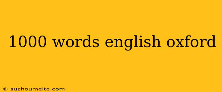 1000 Words English Oxford