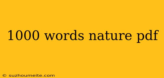 1000 Words Nature Pdf