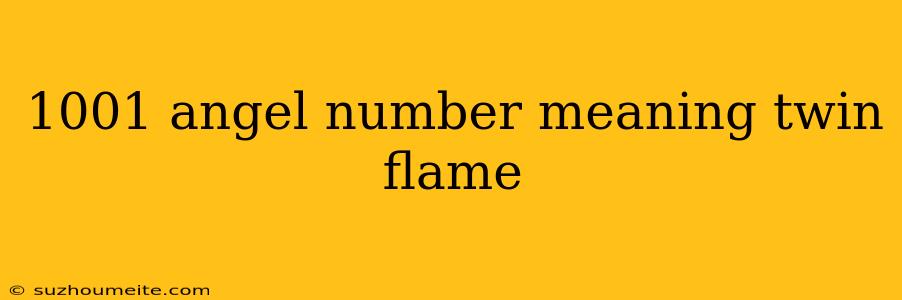 1001 Angel Number Meaning Twin Flame