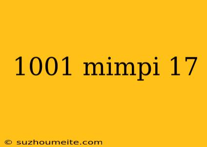 1001 Mimpi 17