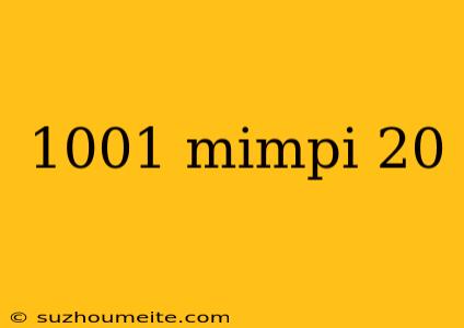 1001 Mimpi 20