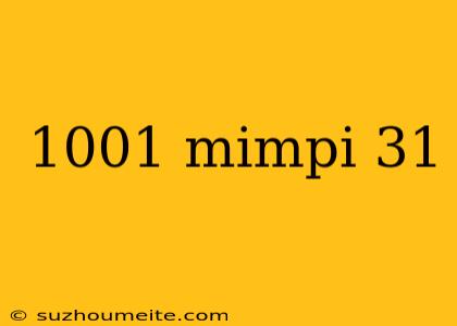 1001 Mimpi 31