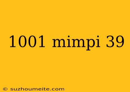 1001 Mimpi 39