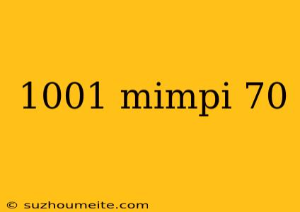 1001 Mimpi 70