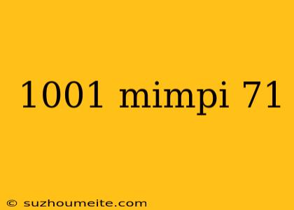 1001 Mimpi 71