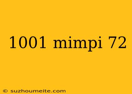 1001 Mimpi 72