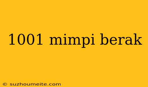 1001 Mimpi Berak