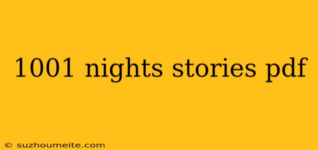 1001 Nights Stories Pdf