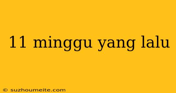 11 Minggu Yang Lalu