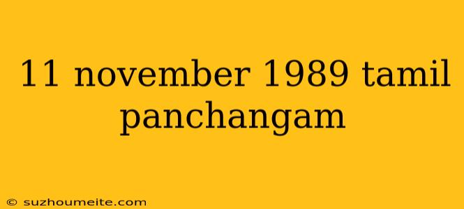 11 November 1989 Tamil Panchangam