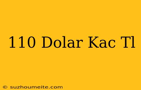 110 Dolar Kaç Tl