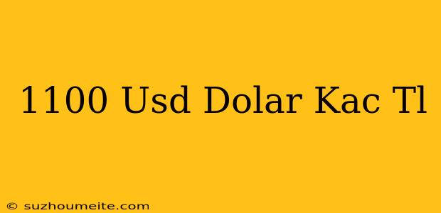 1100 Usd Dolar Kaç Tl