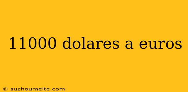 11000 Dolares A Euros