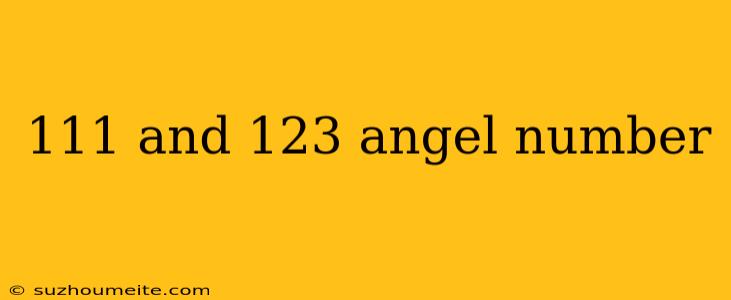 111 And 123 Angel Number