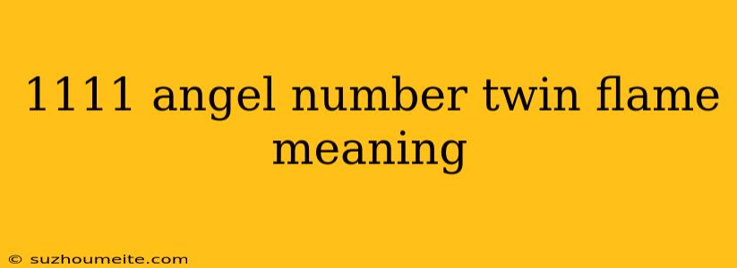 1111 Angel Number Twin Flame Meaning