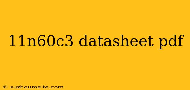 11n60c3 Datasheet Pdf