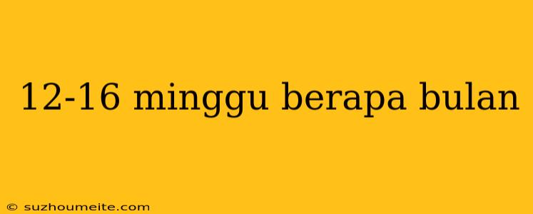 12-16 Minggu Berapa Bulan