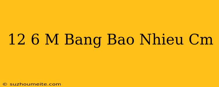 12 6 M Bằng Bao Nhiêu Cm