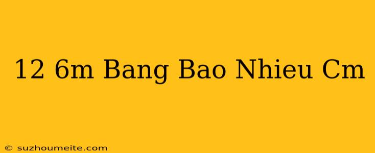 12 6m Bằng Bao Nhiêu Cm