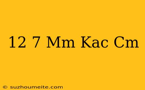 12 7 Mm Kaç Cm