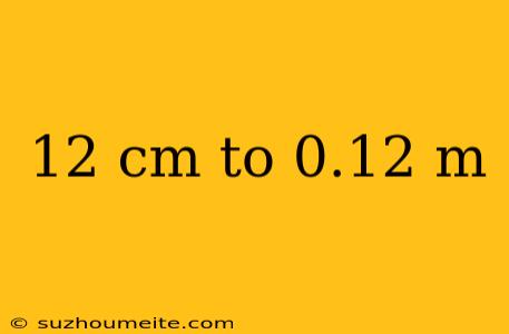 12 Cm To 0.12 M