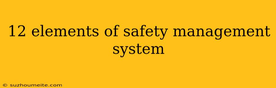 12 Elements Of Safety Management System