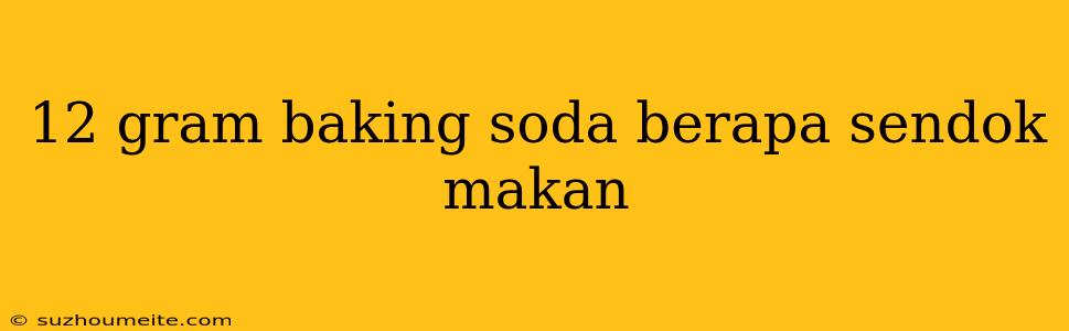 12 Gram Baking Soda Berapa Sendok Makan