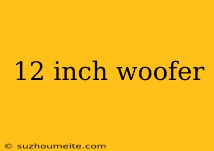 12 Inch Woofer