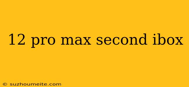 12 Pro Max Second Ibox