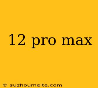 12 Pro Max