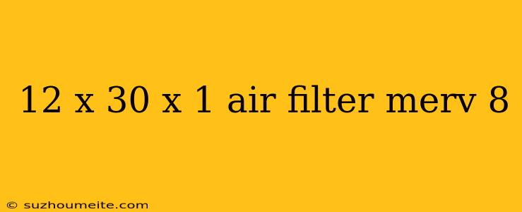 12 X 30 X 1 Air Filter Merv 8