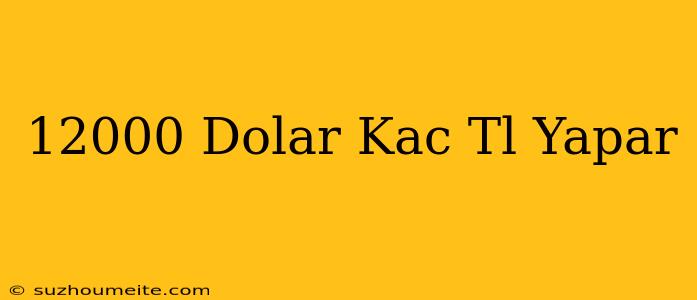 12000 Dolar Kaç Tl Yapar