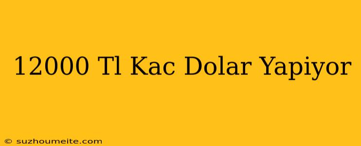 12000 Tl Kaç Dolar Yapıyor