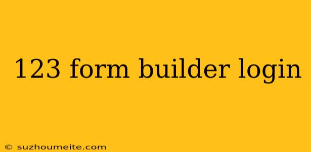 123 Form Builder Login