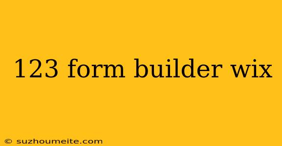 123 Form Builder Wix