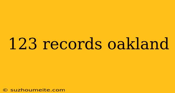 123 Records Oakland