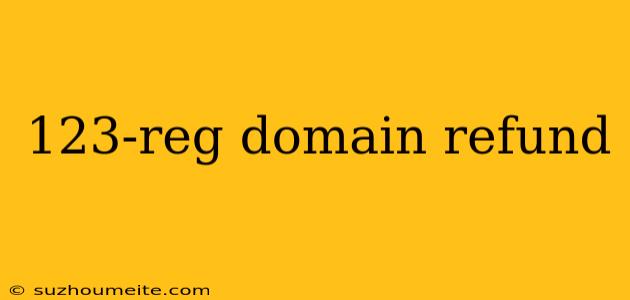 123-reg Domain Refund