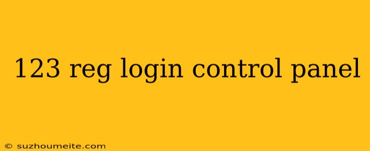 123 Reg Login Control Panel