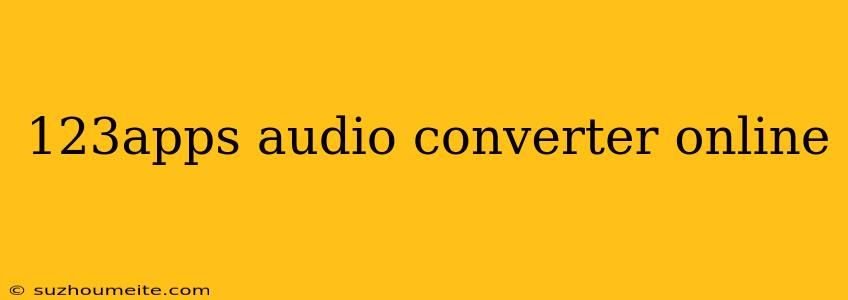 123apps Audio Converter Online