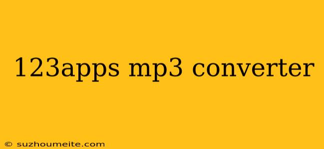 123apps Mp3 Converter