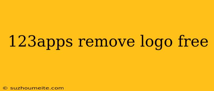 123apps Remove Logo Free