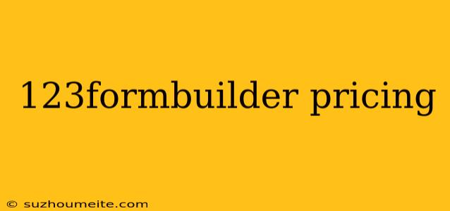 123formbuilder Pricing