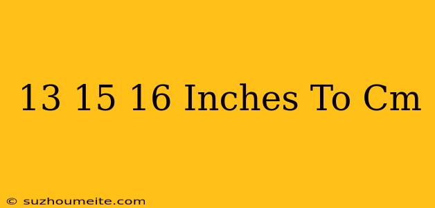 13 15/16 Inches To Cm