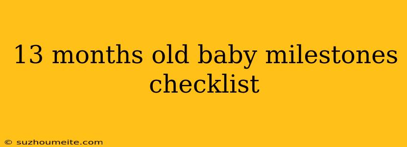 13 Months Old Baby Milestones Checklist