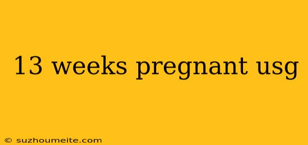 13 Weeks Pregnant Usg