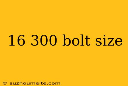 16 300 Bolt Size