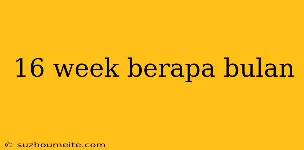 16 Week Berapa Bulan