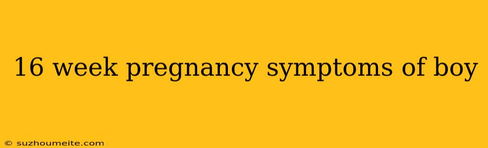 16 Week Pregnancy Symptoms Of Boy