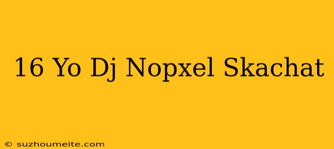 16 Yo Dj Nopxel Скачать