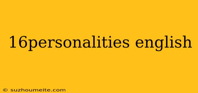 16personalities English